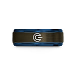 unique presents for him – gunmetal & blue tungsten speed light wedding band
