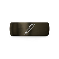 unique presents for dad – gunmetal & black tungsten edc pen wedding band