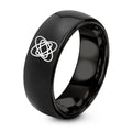 Lissajous Figure – Tungsten Wedding Band, 8 mm, Black Comfort-Fit Unisex