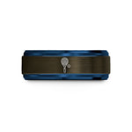 personalized dad presents – gunmetal & blue tungsten squash racquet ball wedding band