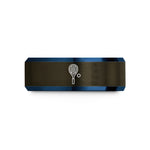 personalized dad presents – gunmetal & blue tungsten squash racquet ball wedding band