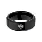 personalized presents for dad – black tungsten v8 engine wedding band