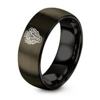 Gifts for Dad from Daughters – gunmetal & black tungsten v8 engine ring