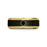 personalized presents for him – black & gold tungsten wine stain ring wedding band