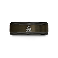 tungsten rings for men – gunmetal & black tungsten capitol dome wedding band