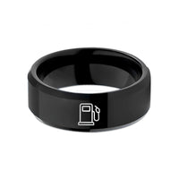personalized presents for dad – black tungsten fuel pump wedding band