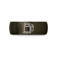 custom men’s tungsten rings – gunmetal & black tungsten fuel pump wedding band