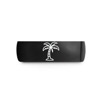 tungsten rings for men – black tungsten palm tree wedding band