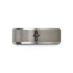 unique dad presents son – black & gray tungsten roundover router bit wedding band