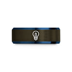 father's day present ideas – gunmetal & blue tungsten led symbol wedding band