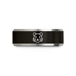 father's day present ideas – black & silver tungsten roborovski hamster wedding band