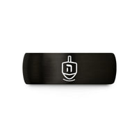 personalized presents for dad – black & gold tungsten spinning dreidel wedding band