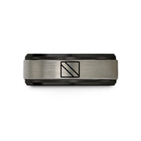 personalized presents for dad – black & blue & gray tungsten diver flag wedding band
