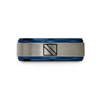 best presents for fathers – blue & silver tungsten diver flag wedding band