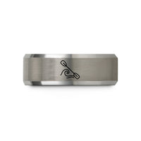 unique presents for him – gray tungsten kayak paddle wave wedding band