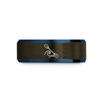 best presents for fathers – gunmetal & blue tungsten kayak paddle wave wedding band