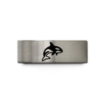 best presents for him – black & blue & grey tungsten orca wedding band
