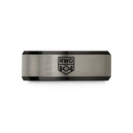 presents dad likes best – black & gray tungsten rwd badge wedding band