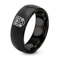 RWD Badge – Tungsten Wedding Band, 8 mm, Black Comfort-Fit Men