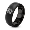 RWD Badge – Tungsten Wedding Band, 8 mm, Black Comfort-Fit Men