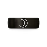 tungsten rings for men – black tungsten waxing crescent wedding band
