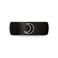 tungsten rings for men – black tungsten waxing crescent wedding band