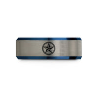 best dad christmas presents – black & blue & grey tungsten nautical star wedding band