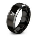 Skull Grill Marks – Tungsten Wedding Band, 8 mm, Black, Silver Comfort-Fit Men