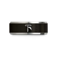 best presents for dads – black & gray tungsten waiters corkscrew wedding band