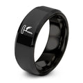 Waiters Corkscrew – Tungsten Wedding Band, 8 mm, Black Comfort-Fit Unisex