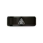 unique present for dad – black tungsten fire elemental triangle wedding band