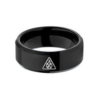 best dad present ideas – black tungsten fire elemental triangle wedding band