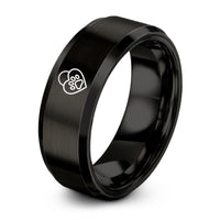 birthday presents for dad – black tungsten heart lock paw ring