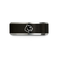 father day present ideas – black & gray tungsten panther wedding band