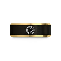 birthday present ideas dad – black & gold tungsten waxing gibbous circle wedding band