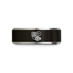 unique presents for him – black & silver tungsten air intake wedding band