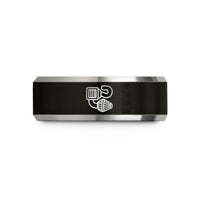 unique presents for him – black & silver tungsten air intake wedding band