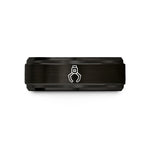 engraved rings for dads – black tungsten end effector gripper wedding band