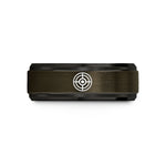 special presents for men – gunmetal & black tungsten round shield boss wedding band