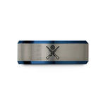 cool presents for daddy – blue & silver tungsten shotguns target wedding band