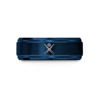 best presents for dads – blue tungsten shotguns target wedding band