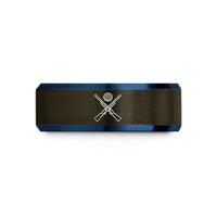 best presents for dads – gunmetal & blue tungsten shotguns target wedding band