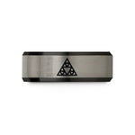 presents for men Christmas – black & gray tungsten sierpinski triangle wedding band