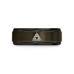 tungsten rings for men – gunmetal & black tungsten sierpinski triangle wedding band
