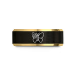 best Christmas presents 2023 – black & gold tungsten thyroid butterfly wedding band
