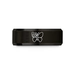 holiday presents for dads – black tungsten thyroid butterfly wedding band