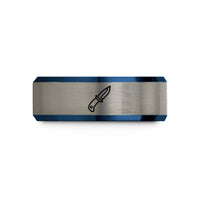 special presents for teens – black & blue & gray tungsten dive knife wedding band