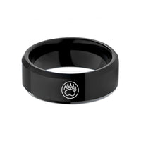 special presents for her – black tungsten elephant footprint circle wedding band