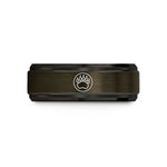 special presents for her – gunmetal & black tungsten elephant footprint circle wedding band