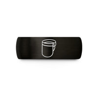 engraved rings for girls – black tungsten face shield visor wedding band